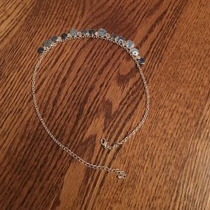 Blue charmed silver necklace