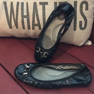 Me Too Black Patten Ballet Flats Size 10