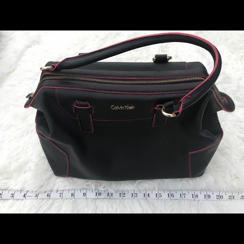 Calvin Klein Panama Saffiano Leather Satchel