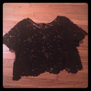 Black Crochet Crop Top