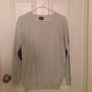 Market & Spruce Lt Green Sweater w elbow patches L