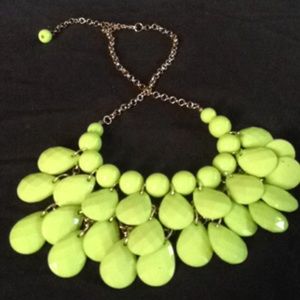 neon green beaded necklace
