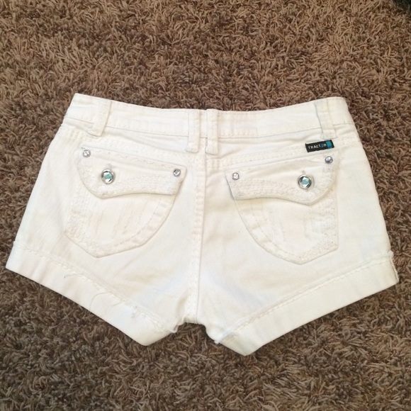 White denim shorts