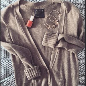 American Eagle gray pocket cardigan