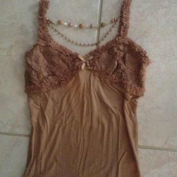 FINAL PRICE DROP Liz Lisa brown lace tank