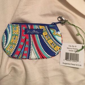 Vera Bradley Clip Zip ID. Mini wallet/wristlet