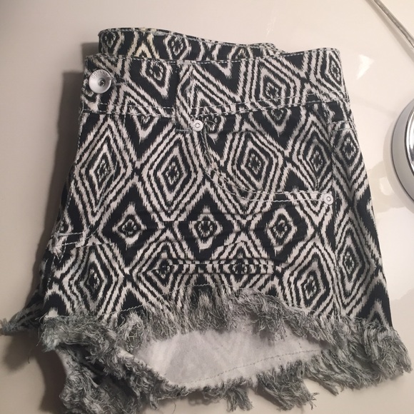 Black and white tribal shorts