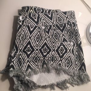 Black and white tribal shorts
