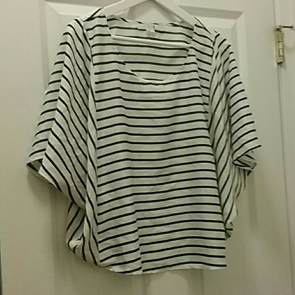 F21 Blue /Cream Striped Blouse