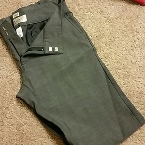 Gray straight leg dress pants