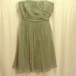 Sage Green  J. Crew Chiffon Strapless Dress