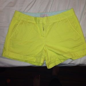 Neon yellow j.crew shorts