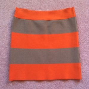 Orange & Tan Bodycon Skirt