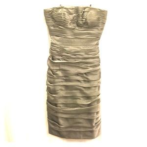 Flattering Strapless Silver / Grey Dress