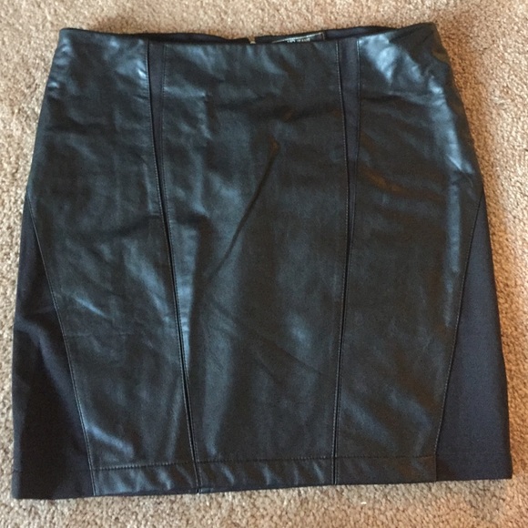 Black leather skirt