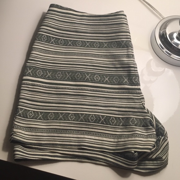 High waisted black and white tribal shorts