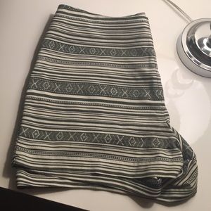 High waisted black and white tribal shorts