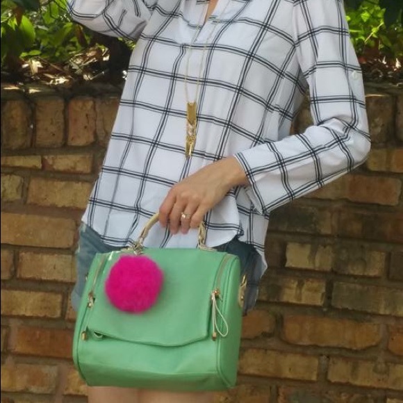 💕Last One💕 Mint Crown Embossed Satchel Bag - Picture 2 of 4