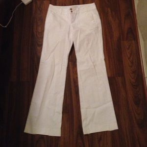 Wide-legged white pants