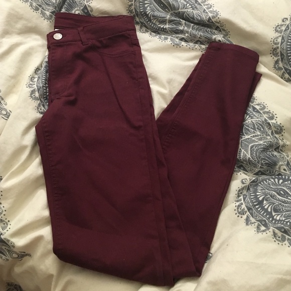 Maroon H&M Skinny Pants
