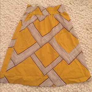 Marigold midi skirt with geometric print.