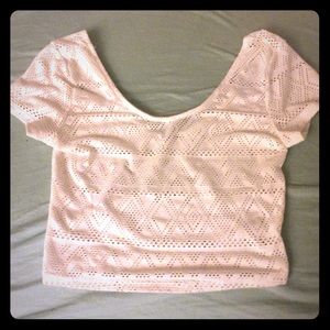 White lace crop top