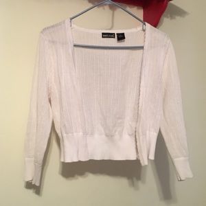 Crop White Cardigan
