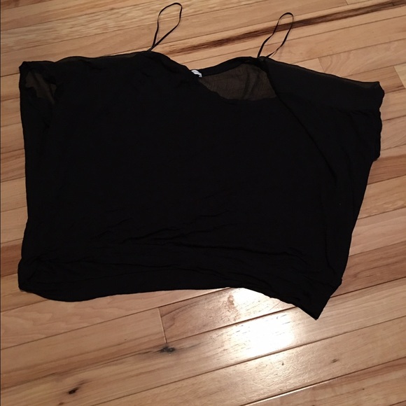 Black sheer crop top