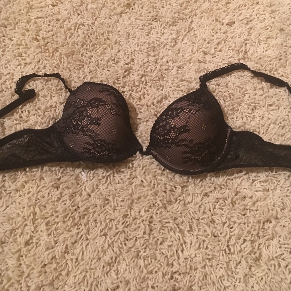 Aerie black and tan lace push up bra