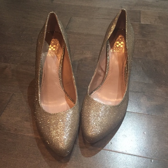 Vince Camuto Gold and Silver Heels