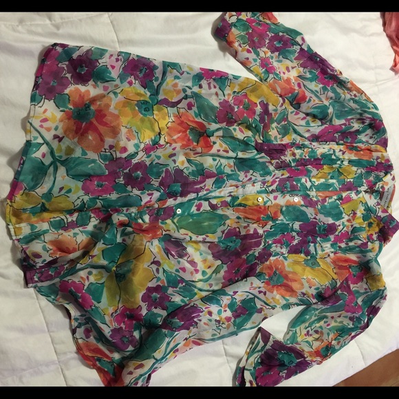 Floral chiffon shirt