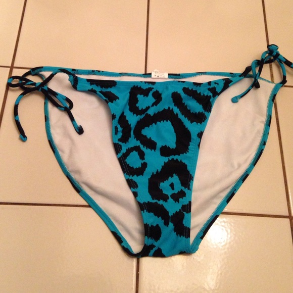 Cheetah colored blue and black swim bottoms