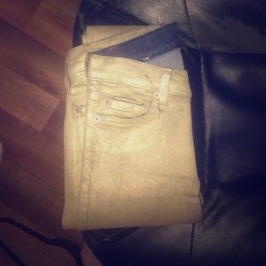 7Seven brand gold coated jeans