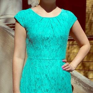 Teal Lace Cocktail Dress