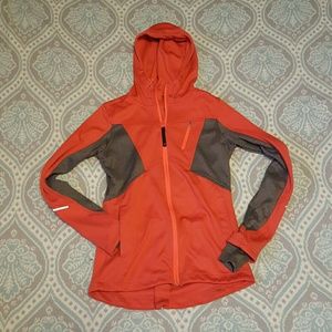 Coral/pink zip up hooded jacket