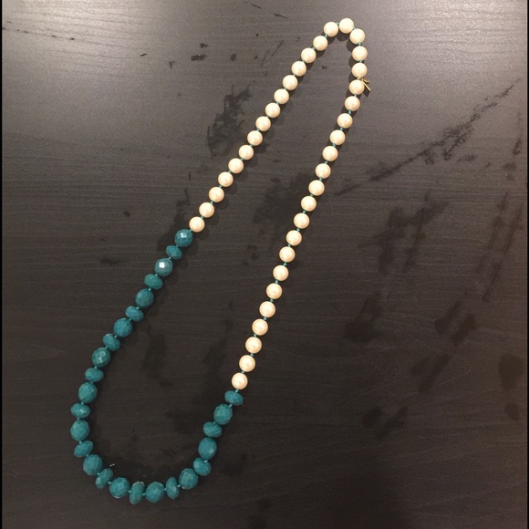 kate spade Faux Pearl and Teal Strand Necklace