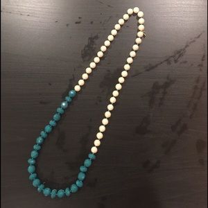 kate spade Faux Pearl and Teal Strand Necklace