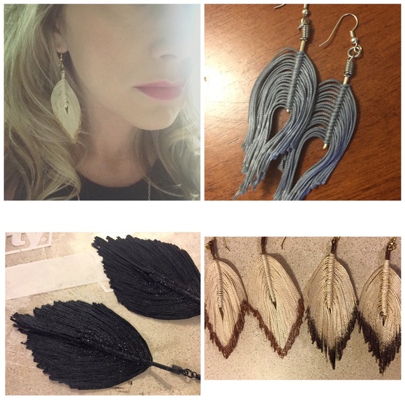 Handmade feather earrings