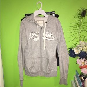 Grey zip up hoodie