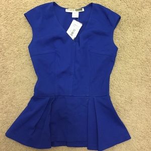Cobalt Blue Peplum Top