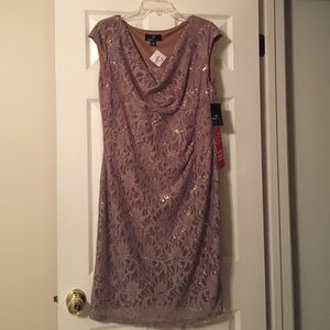 Sequined stretch lace cocktail/party dress