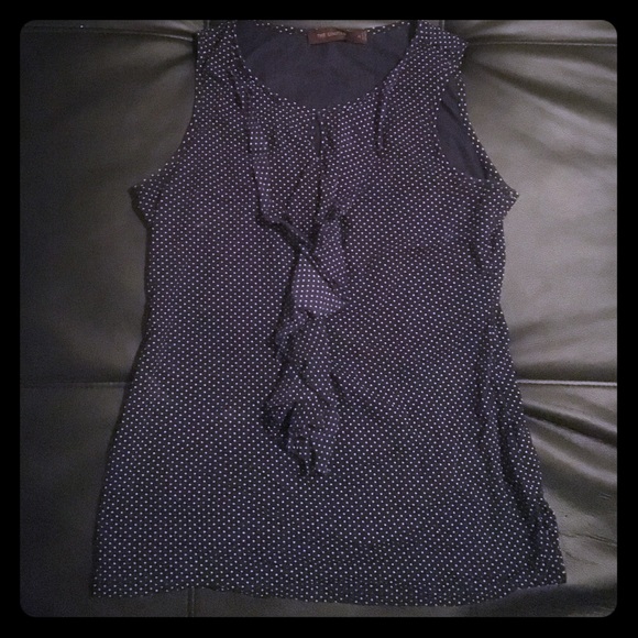 The limited-blue and white polka dotted blouse