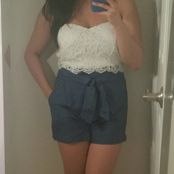 Lace Crochet Romper - Picture 1 of 7