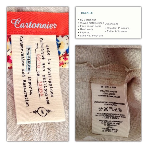 *Hold920* ANTHROPOLGIE CARTONNIER SHORTS - Picture 4 of 4