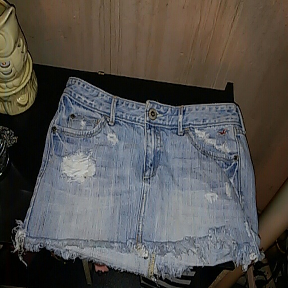 Distressed Denim Skirt| Hollister