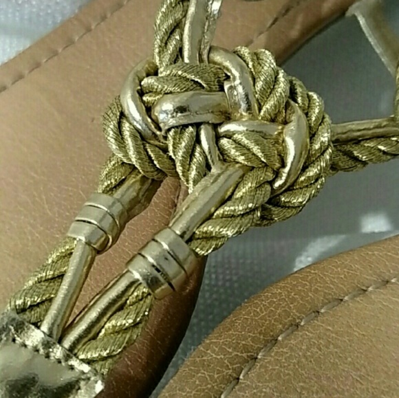 385 Fifth Gold Braided Sandals