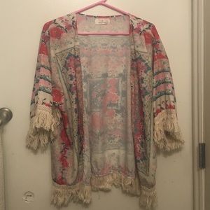 fringe sheer cardigan