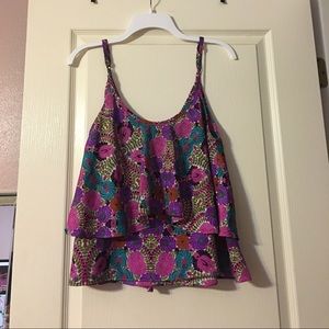 Wild bloom ruffle Mumu top