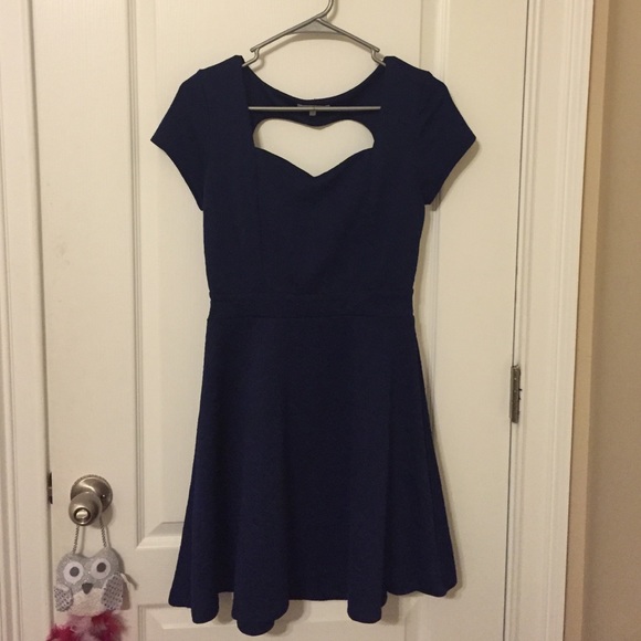 Navy open back dress charlotte russe