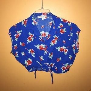 Floral Print Design Crop Top